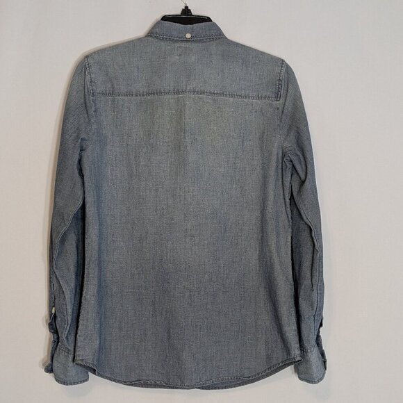 J. CREW Grunge Blue Denim Long Sleeve Button Shirt; Size S - Picture 2 of 4